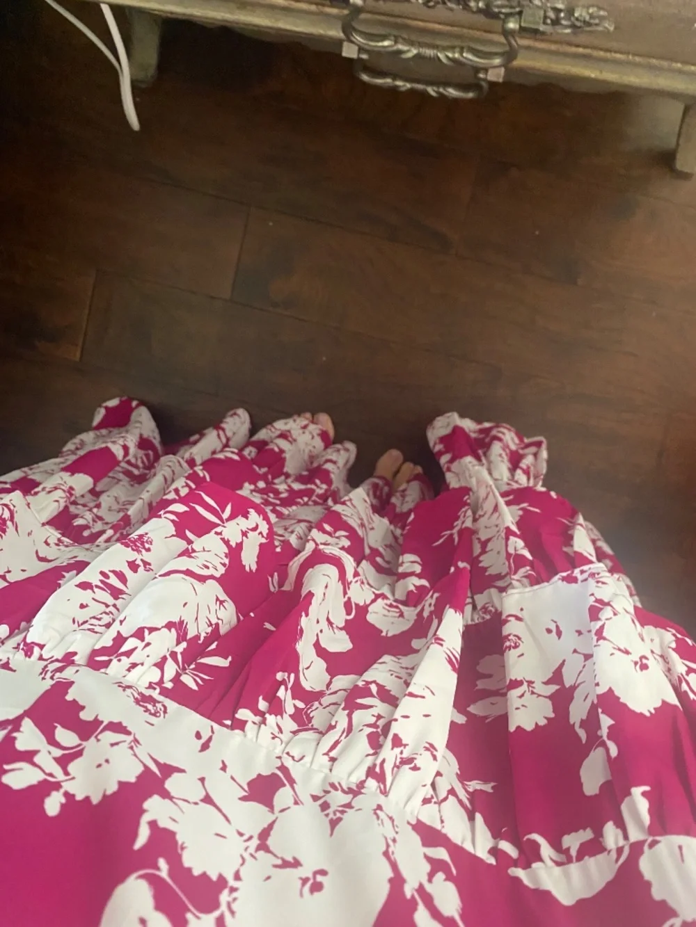 ABERCOMBIE & FITCH MAGENTAL FLORAL TIERED MAXI DRESS SIZE XL